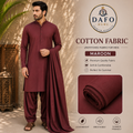 Luxury Maroon Cotton Fabric – Rich Traditional Wear for Men