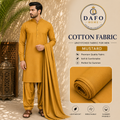 Vibrant Mustard Cotton Fabric – Bold Men's Unstitched Collection