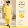 Golden Warm Yellow Soft Cotton Fabric for Men's Summer Collection