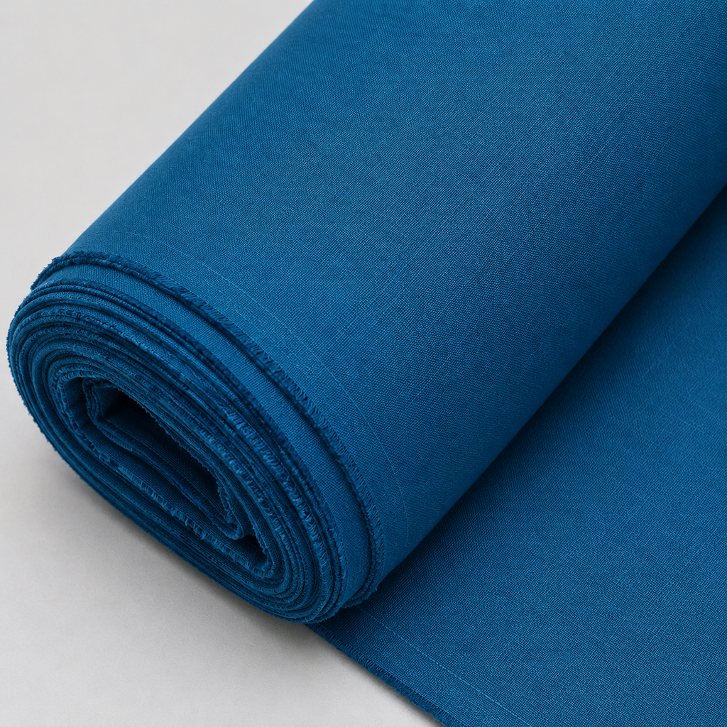 Elegant Teal Blue Cotton Fabric – Premium Unstitched Fabric for Men